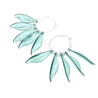 Willow Leaf Hoops â€” Made With Vintage Lucite  - PREORDER