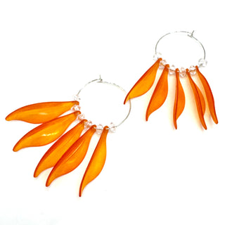 Willow Leaf Hoops â€” Made With Vintage Lucite  - PREORDER