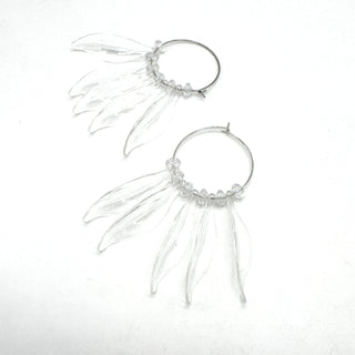 Willow Leaf Hoops â€” Made With Vintage Lucite  - PREORDER