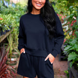 Luna Luxe Pullover Set- Navy - PREORDER