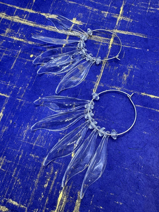 Willow Leaf Hoops â€” Made With Vintage Lucite  - PREORDER