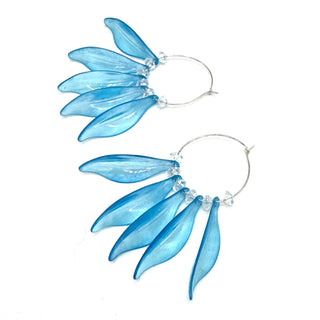 Willow Leaf Hoops â€” Made With Vintage Lucite  - PREORDER