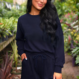 Luna Luxe Pullover Set- Navy - PREORDER
