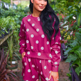 Luna Luxe Pullover Set- Pink Polka Dot - PREORDER