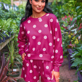 Luna Luxe Pullover Set- Pink Polka Dot - PREORDER
