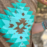 Brown Leopard Aztec Tee