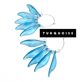 Willow Leaf Hoops â€” Made With Vintage Lucite  - PREORDER