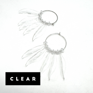 Willow Leaf Hoops â€” Made With Vintage Lucite  - PREORDER