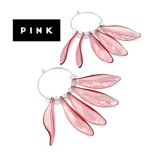 Willow Leaf Hoops â€” Made With Vintage Lucite  - PREORDER