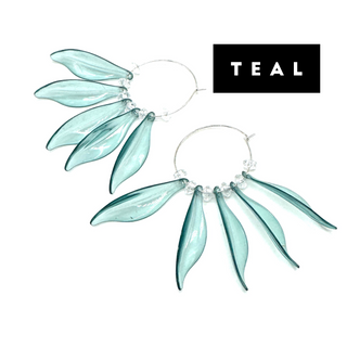 Willow Leaf Hoops â€” Made With Vintage Lucite  - PREORDER