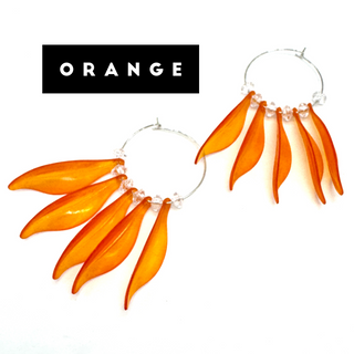 Willow Leaf Hoops â€” Made With Vintage Lucite  - PREORDER