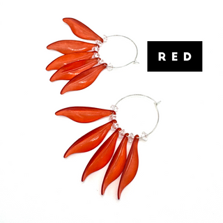 Willow Leaf Hoops â€” Made With Vintage Lucite  - PREORDER