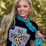 Callie Ann Stelter Spring Time Leopard Cross Tee