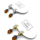 Teacup Garden Glass Huggie Earrings