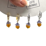 Teacup Garden Glass Huggie Earrings