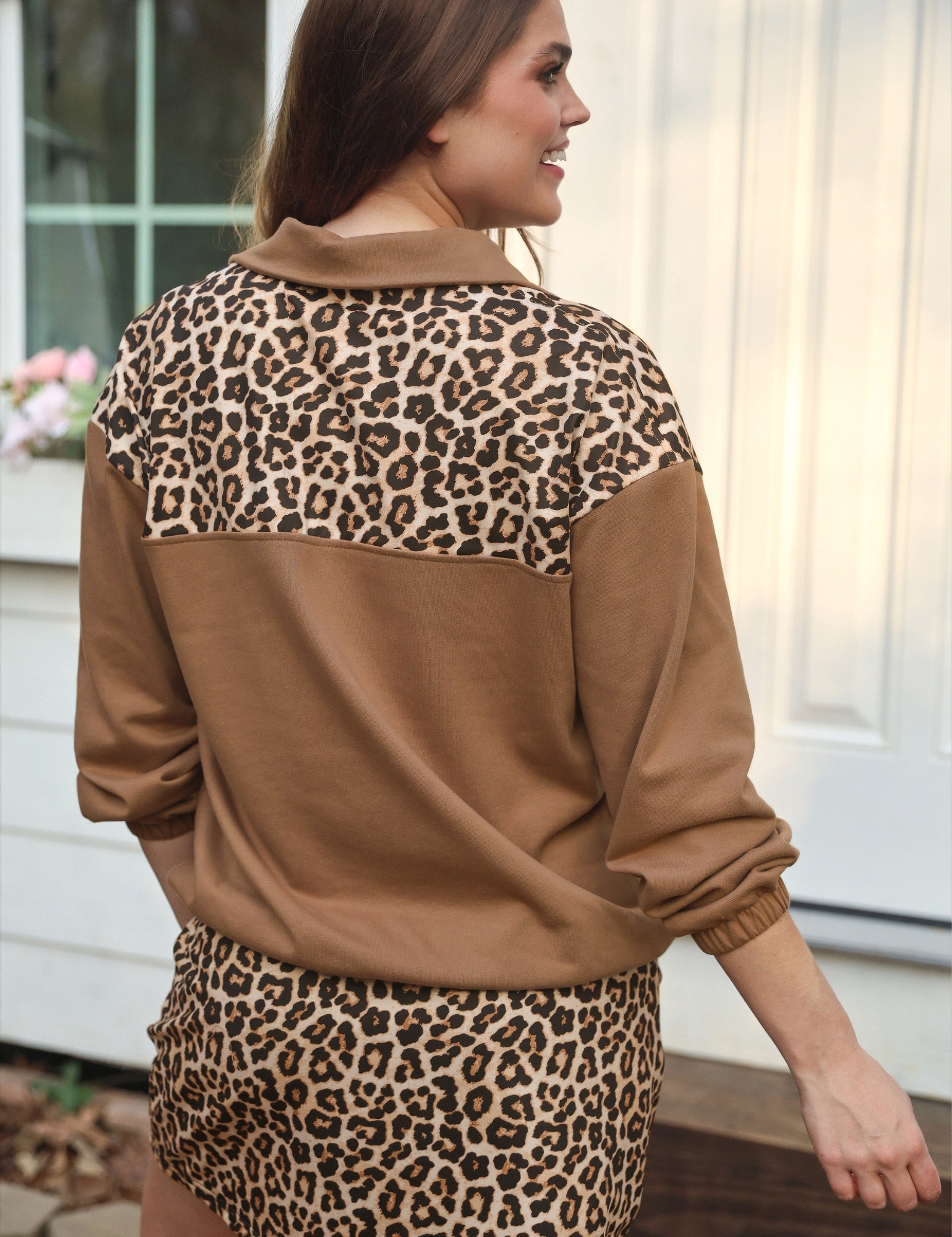 PREORDER- Mia Printed Pullover- Safari Chic