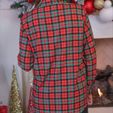 PREORDER- Nina Button Up Tunic- Christmas Plaid