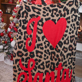 PREORDER- I Love Santa Leopard Blanket