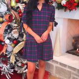 PREORDER- Evelyn Dress- Navy Plaid