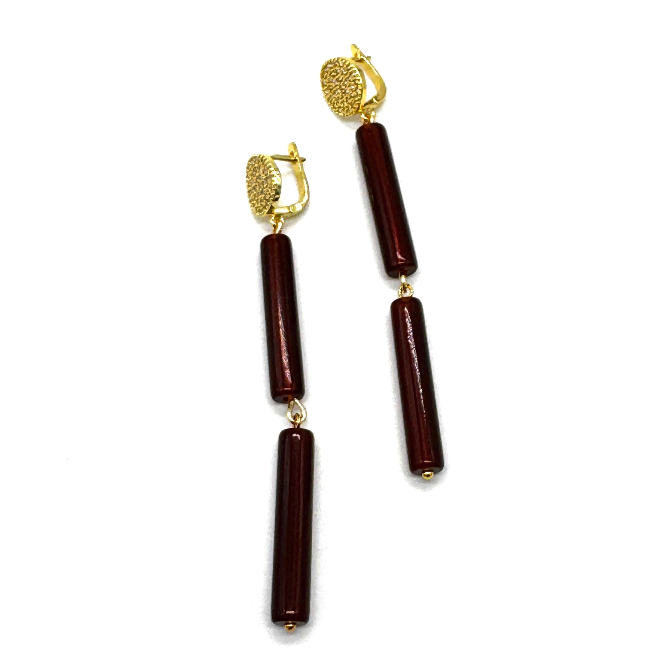 Tortoise Column PavÃ© Earrings