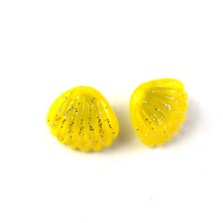 DEAL - Yellow Oyster Shell Glitter Stud Earrings