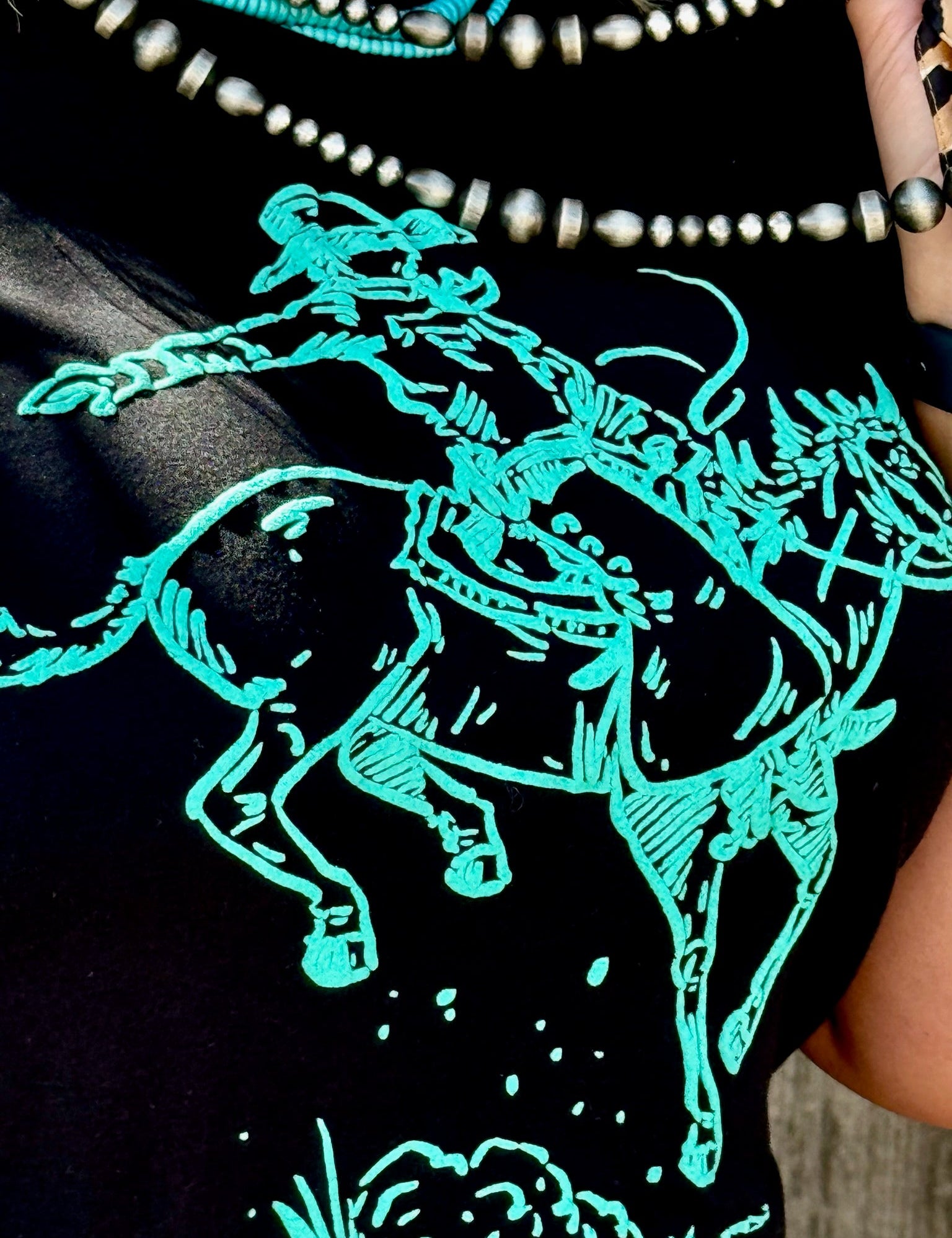 Roughrider in Turquoise Puff Tee