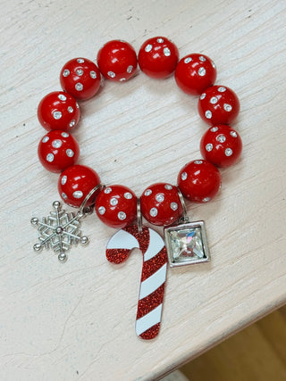 Candy Cane Wishes Stretch Bracelet