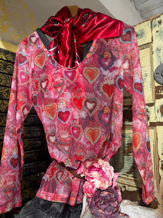 Hearts On Fire Mesh Top