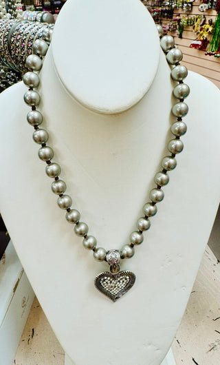 Navajo Pearl Heart Necklace