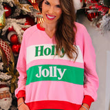 PREORDER- Holly Jolly Color Block Pullover