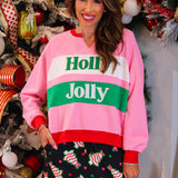 PREORDER- Holly Jolly Color Block Pullover