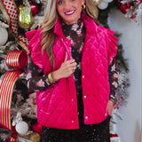 PREORDER- Velvet Quilted Vest- Pink