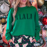 PREORDER- Fa La La Velvet Patch Luxe Pullover