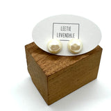 DEAL - Flintstones Pearl Button Stud Earrings