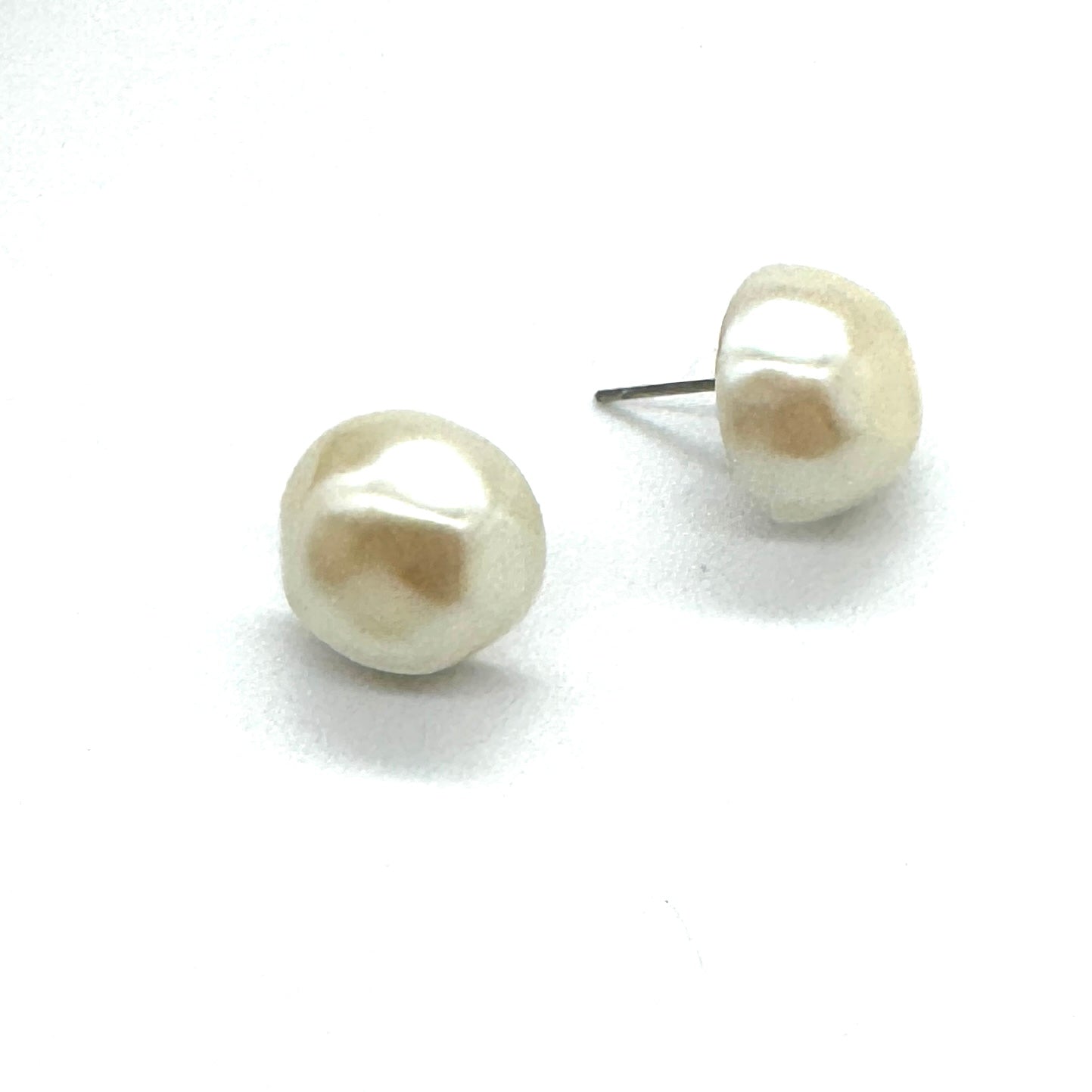 DEAL - Flintstones Pearl Button Stud Earrings