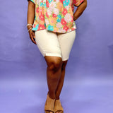 Set Your Goals Hyperstretch Pull On Bermuda Shorts - Ecru* LAST ONES FINAL SALE *