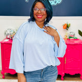 Hearts In Motion Top - Lt. Blue - LAST ONES FINAL SALE