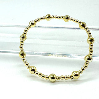 Vacuum-Plated Gold Beaded Stretch Bracelet  - Quintent 3mm and 6mm  - PREORDER