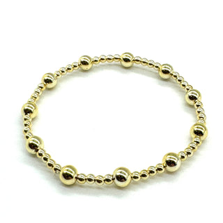 Vacuum-Plated Gold Beaded Stretch Bracelet  - Quintent 3mm and 6mm  - PREORDER