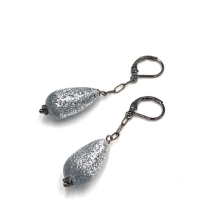 Esther Glitter Chain TearDrop Earrings  - PREORDER