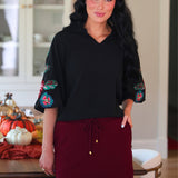 Well Loved Ribbed Skort- Burgundy - PREORDER