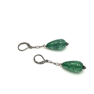 Esther Glitter Chain TearDrop Earrings  - PREORDER