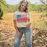 Barbara's Paisley Flag Tee