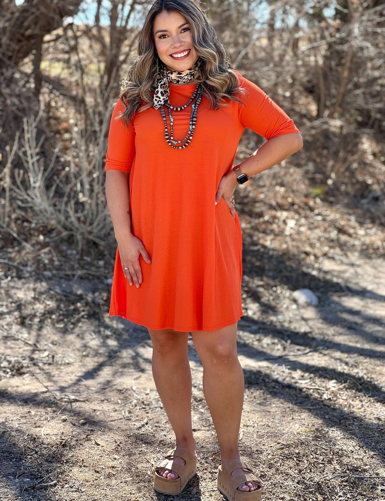 Traci Three-Quarter Sleeve Dress