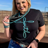Faith in Teal Metallic Puff