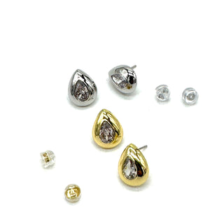 Crystal Spark Teardrop Stud Earrings