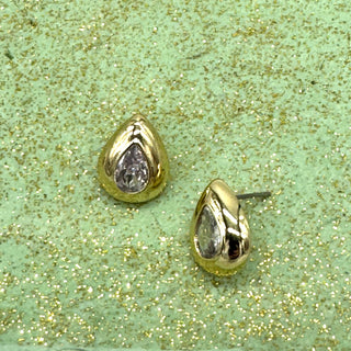 Crystal Spark Teardrop Stud Earrings