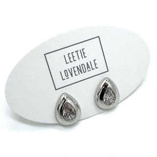 Crystal Spark Teardrop Stud Earrings