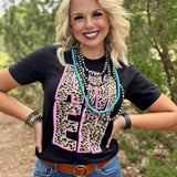 Stacked Leopard Amen Tee