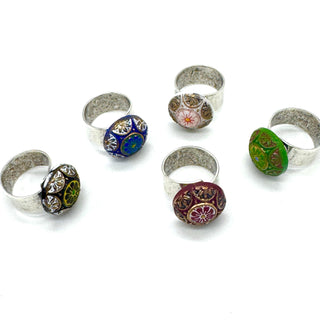 Old World Glass Cocktail Rings